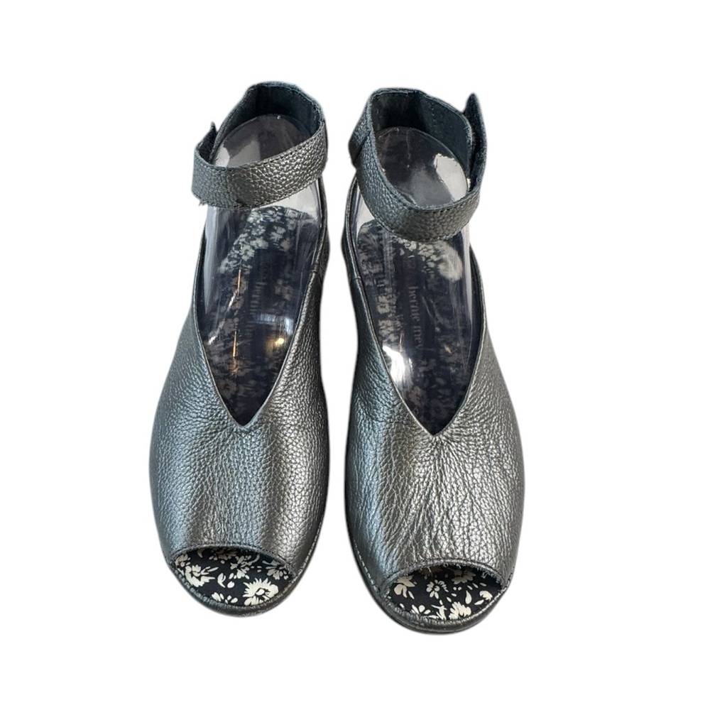 bernie mev. Metallic Pewter Wedge Sandals - Picture 2 of 9